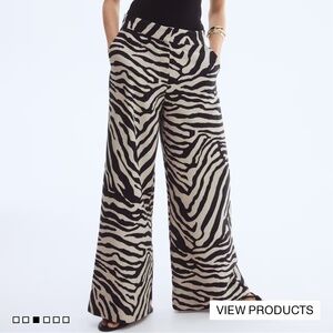 H&M WIDE LEG ZEBRA PRINT PANTS